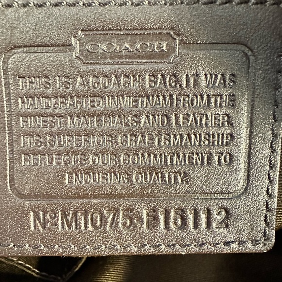 Coach signature striped tote with matching tech wallet and change purse. - Picture 11 of 17